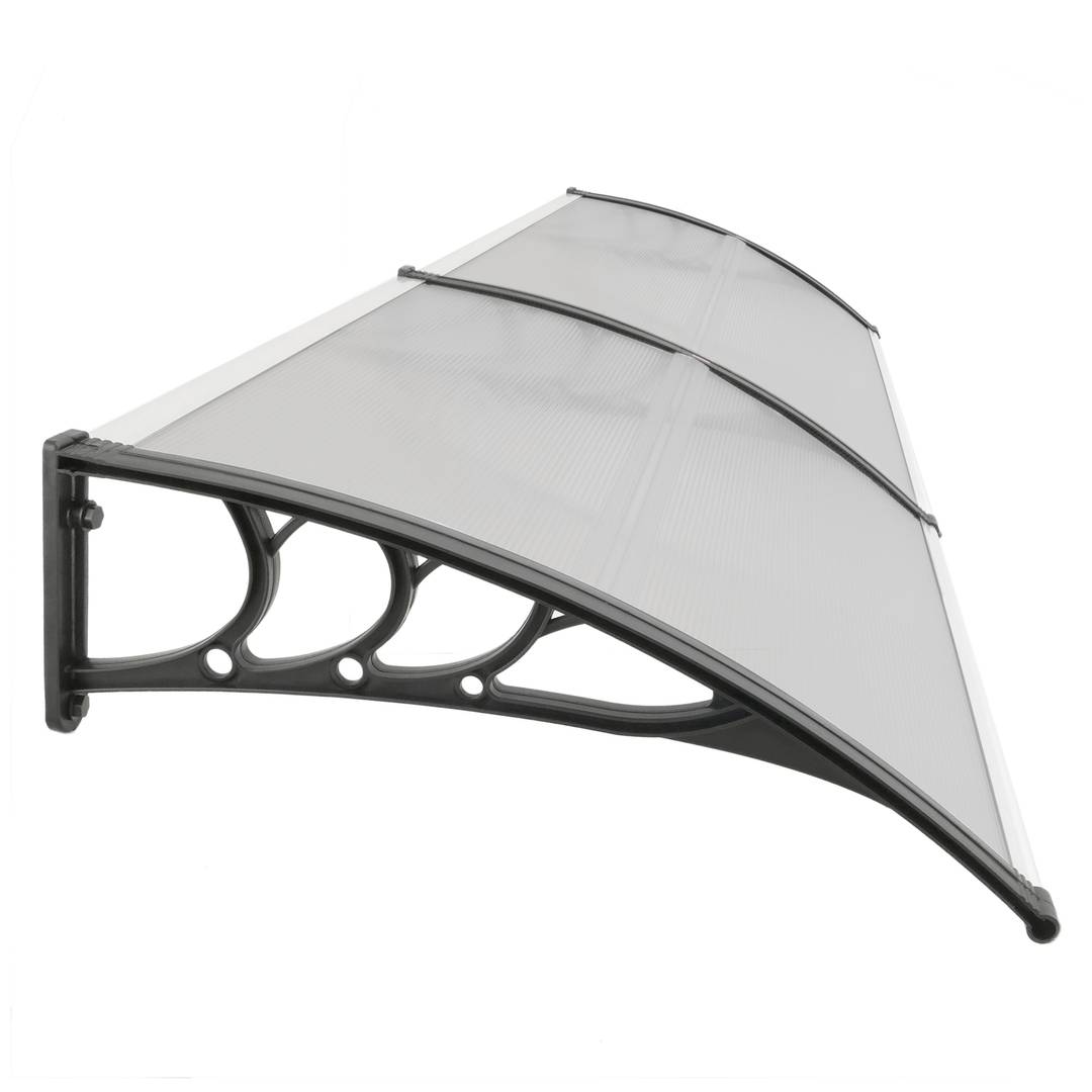 Canopy awning for door and window 200x80 cm dark gray. Patio cover shelter with black support