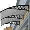 Pensilina 120x90 cm grigio scuro. Tendone in policarbonato per porte e finestre con supporto nero
