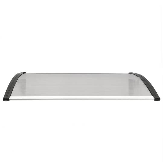 Pensilina 120x90 cm grigio scuro. Tendone in policarbonato per porte e finestre con supporto nero