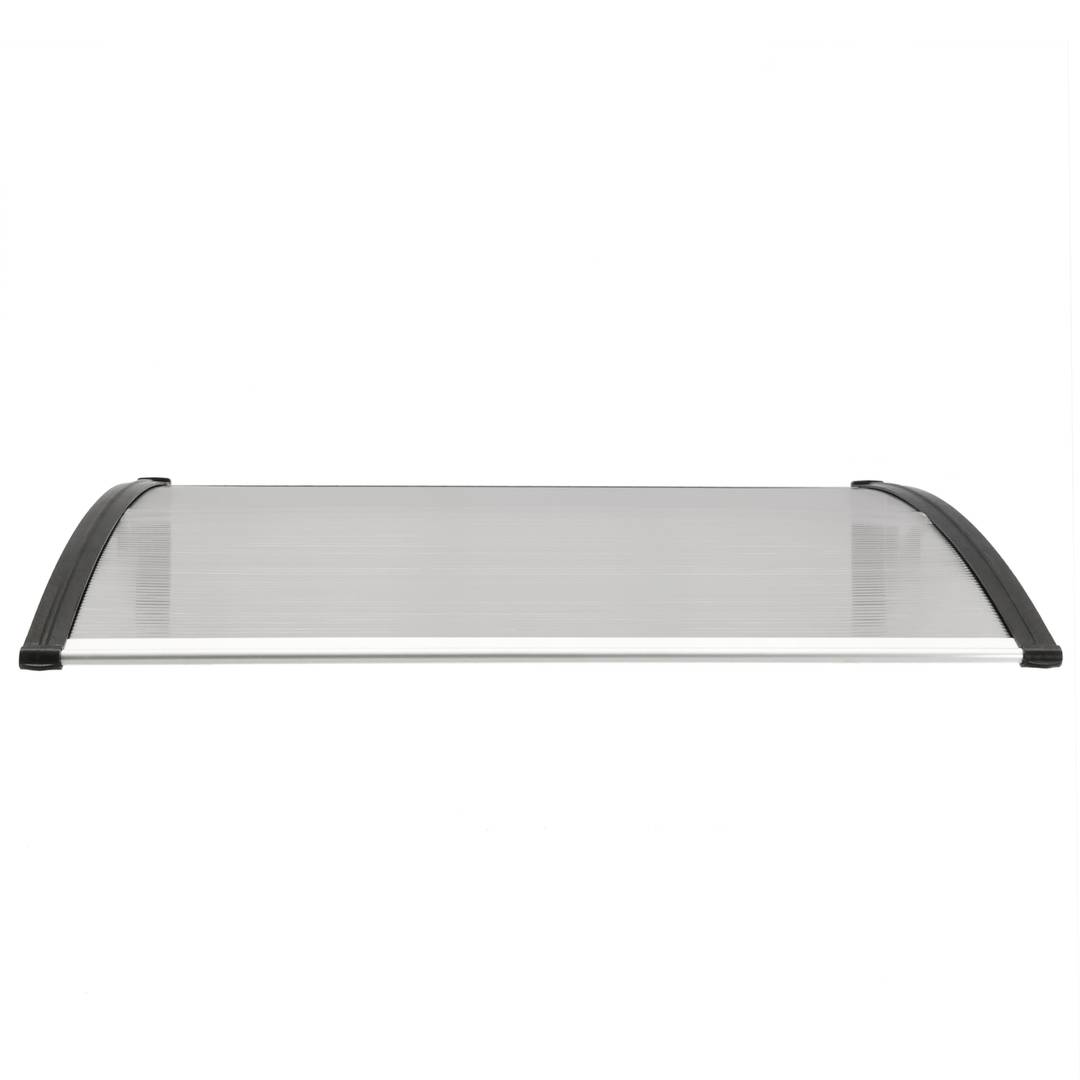 Telhado de proteção 150x90 cm cinza escuro. Marquesinha para portas e janelas com suporte preto