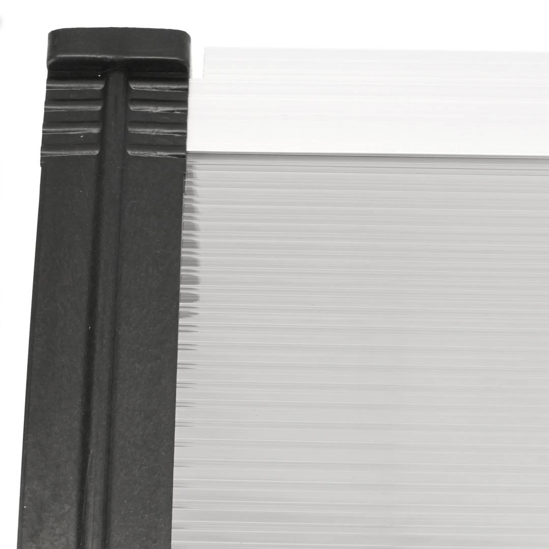 Telhado de proteção 150x90 cm cinza escuro. Marquesinha para portas e janelas com suporte preto