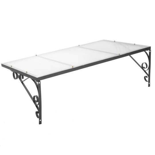 Teulada de protecció 120 x 80 cm clàssic Marquesina per a portes i finestres amb suport d'acer negre