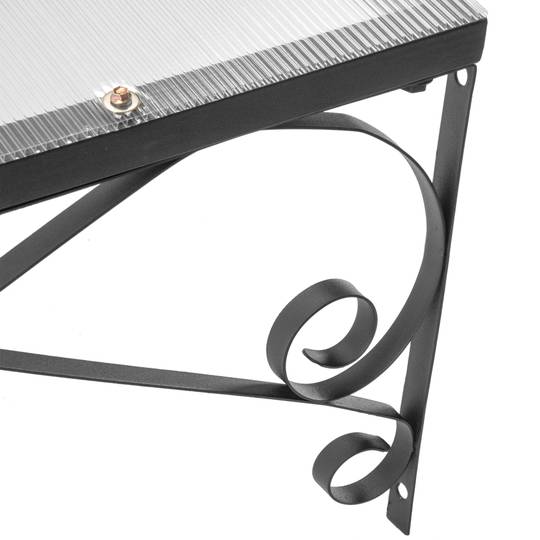Pensilina classica 100 x 100 cm Tendone in policarbonato per porte e finestre in acciaio nero