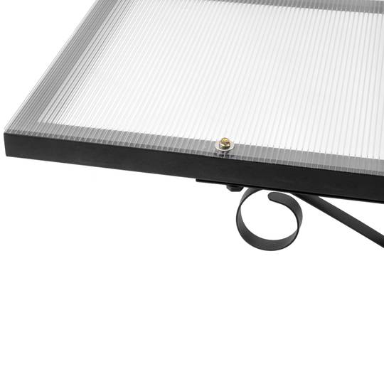 Pensilina classica 100 x 100 cm Tendone in policarbonato per porte e finestre in acciaio nero