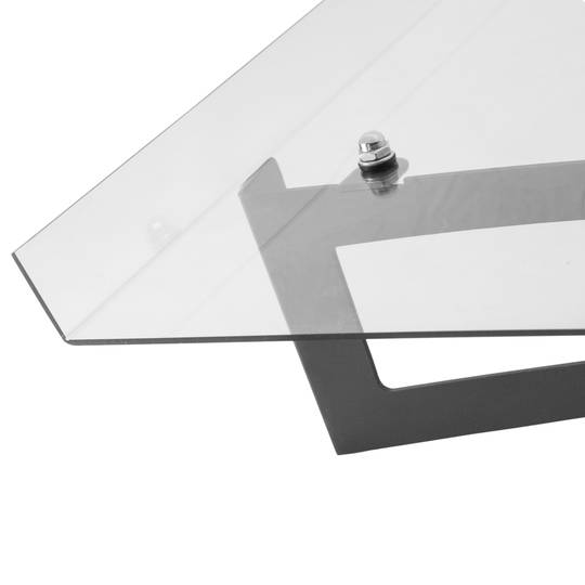 Vordach 100 x 80 cm transparent Türdach Überdachung mit grauer Stahlstütze