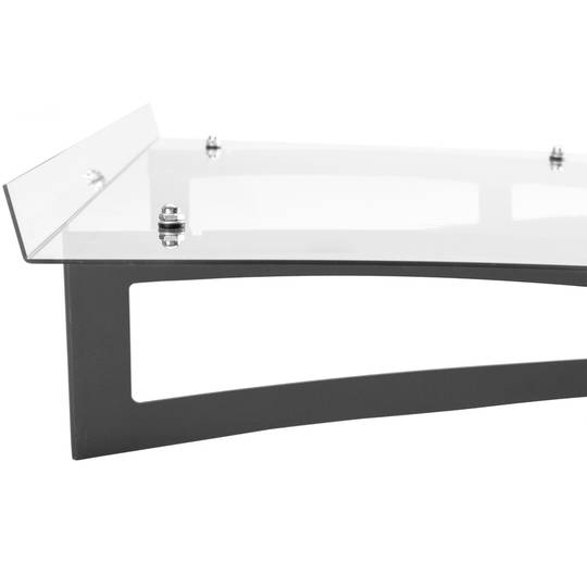 Vordach 100 x 80 cm transparent Türdach Überdachung mit grauer Stahlstütze