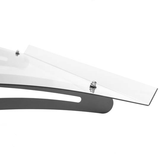 Vordach 100 x 80 cm transparent Türdach Überdachung mit grauer Stahlstütze