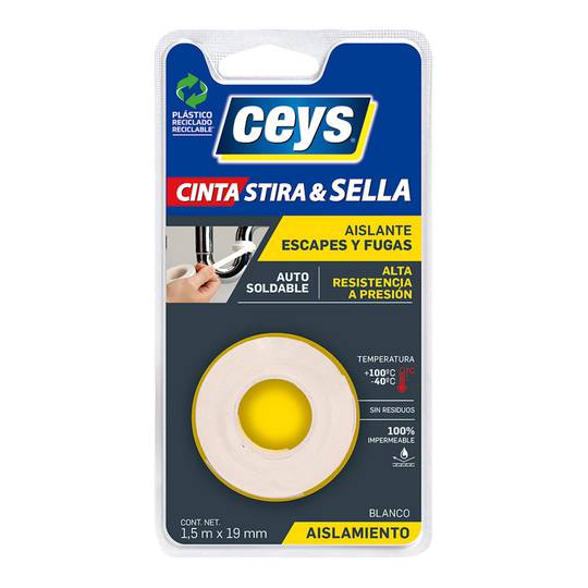 Weißes Elektroisolierband 1,5 m x 19 mm Ceys 507802