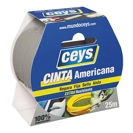 Cinta americana plata 25m x 50mm Ceys 507603
