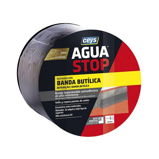 Gray butyl waterproof band 10 cmx10 m Ceys 901005
