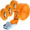 Confezione di 4 cinghie di fissaggio con fibbia 2.5m x 25mm 250kg, Colore arancione