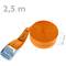 Confezione di 4 cinghie di fissaggio con fibbia 2.5m x 25mm 250kg, Colore arancione