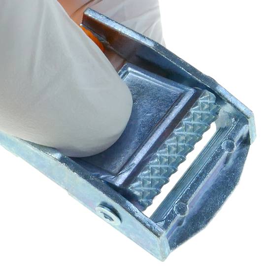 Confezione di 4 cinghie di fissaggio con fibbia 2.5m x 25mm 250kg, Colore arancione