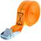 Confezione di 4 cinghie di fissaggio con fibbia 2.5m x 25mm 250kg, Colore arancione