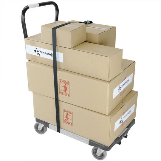 Pacote de 4 de tiras de amarrar com fivela 2,5m x 25mm 250Kg, Cor negra
