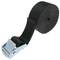 Pacote de 4 de tiras de amarrar com fivela 2,5m x 25mm 250Kg, Cor negra
