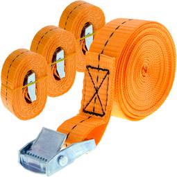 Correa de sujeción con hebilla 25 mm x 4 m 250 kg naranja (pack 4)