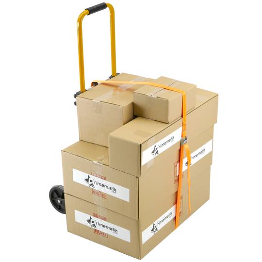 Lot de 4 sangles d'arrimage avec boucle de 4m x 25mm 250Kg, Couleur orange