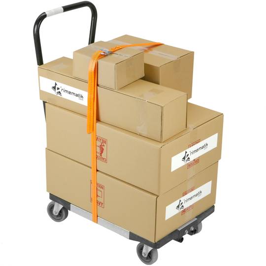 Lot de 4 sangles d'arrimage avec boucle de 4m x 25mm 250Kg, Couleur orange