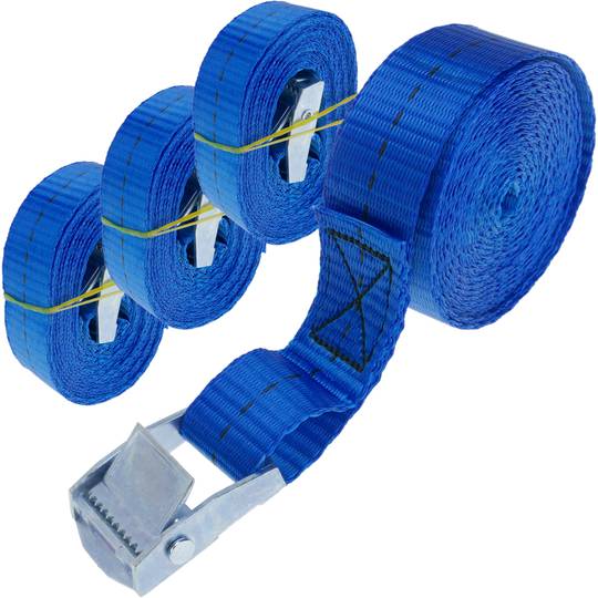 Pack de 4 Cinchas de amarre con trinquete de 2.5m x 25mm 800 Kg, Color  naranja - Cablematic