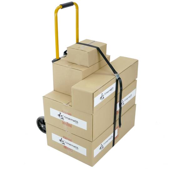 Correa de sujeción con hebilla 25 mm x 4 m 250 kg negro (pack 4)