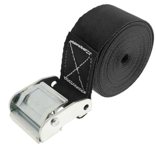 Pack de 2 Cinchas de amarre con hebilla de 5m x 50mm 1200 Kg, Color negro