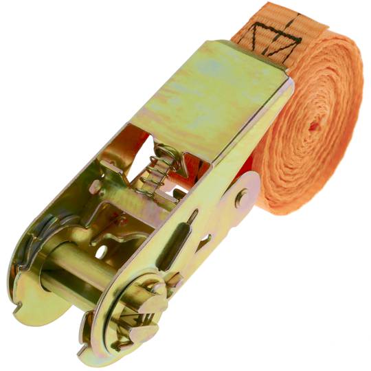Set van 4 spanbanden met ratel 2.5m x 25mm 800Kg, Kleur oranje