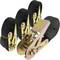 Lot de 4 sangles d'arrimage à cliquet de 2.5m x 25mm 800Kg, Couleur noir
