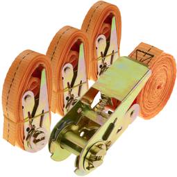 Correa de sujeción con trinquete 25 mm x 4 m 800 kg naranja (pack 4)