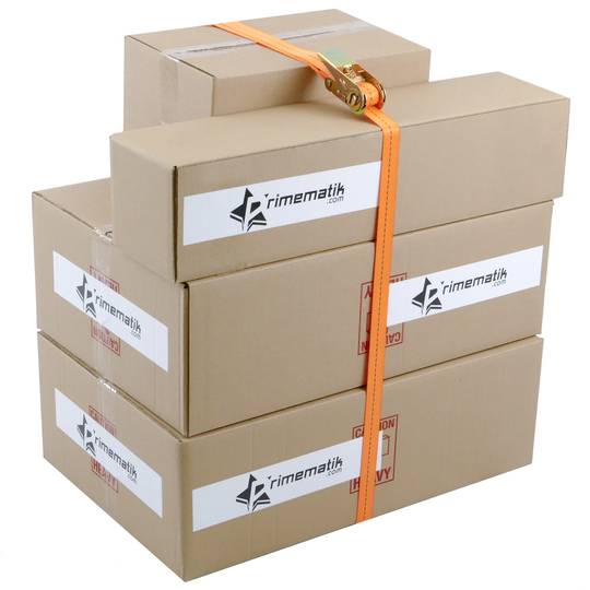 Set van 4 spanbanden met ratel 4m x 25mm 800Kg, Kleur oranje
