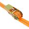Set van 4 spanbanden met ratel 4m x 25mm 800Kg, Kleur oranje