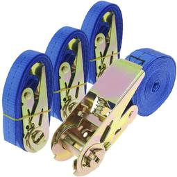 Correa de sujeción con trinquete 25 mm x 4 m 800 kg azul (pack 4)