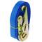 Confezione di 4 cinghie di fissaggio con cricchetto 4m x 25mm 800Kg, Colore blu