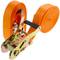 Pack of 2 Ratchet Lashing Straps 10m x 38mm 3000Kg, Color Orange