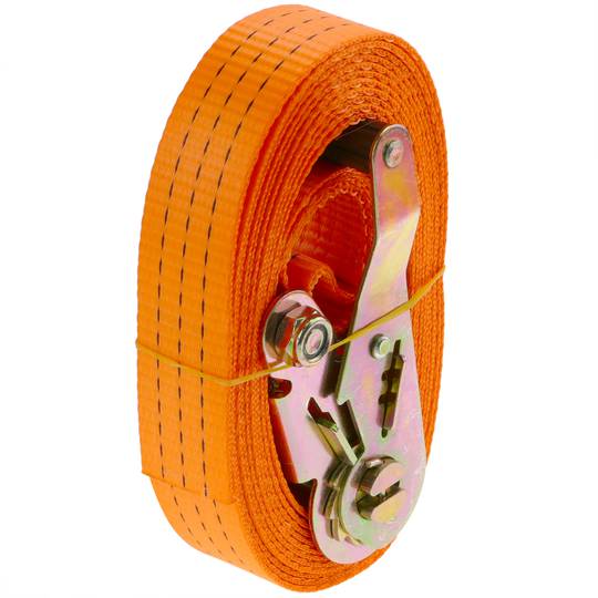 Pack de 2 Cinchas de amarre con trinquete y gancho de 8m x 50mm 5000Kg,  Color Naranja - Cablematic
