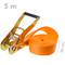 Lot de 2 sangles d'arrimage à cliquet 5m x 50mm 5000Kg, couleur orange