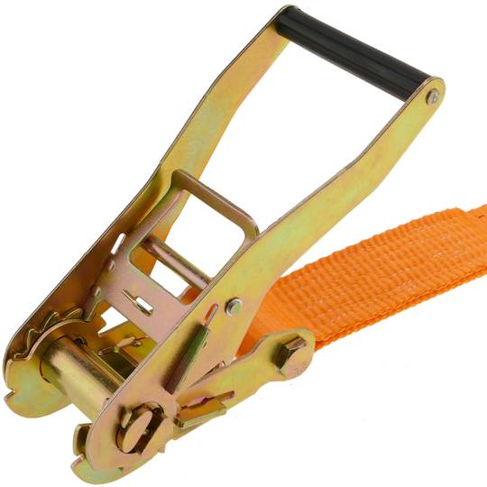 Lot de 2 sangles d'arrimage à cliquet 5m x 50mm 5000Kg, couleur orange