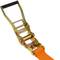 Pack of 2 Ratchet Lashing Straps with hook 8m x 50mm 5000Kg, Color Orange