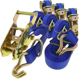 Correa de sujeción con trinquete 25 mm x 2.5 m 600 kg azul (pack 4)