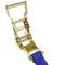 Pacote de 4 de tiras de amarrar com catraca e gancho 2.5m x 25mm 600Kg, Cor azul