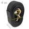 Pack de 4 Cinchas de amarre con trinquete y gancho de 4m x 25mm 600 Kg, Color negro