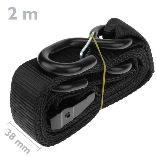 Crochet S fermé, caoutchouté en noir - 25mm - 800kg - noir