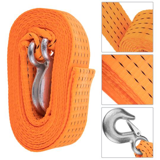 Cinghia di carico, Cinghie a cricchetto con gancio di sicurezza 4.5m x 50mm 5000Kg per sollevamento e traino, Colore arancione