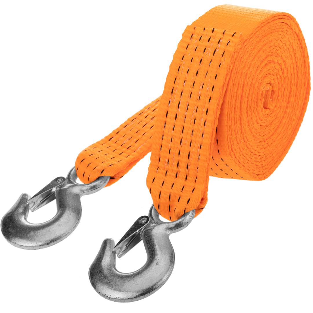 Load strap, Cargo Sling with safety hook 6m x 50mm 5000Kg for lifting and  towing lanyard, Orange color