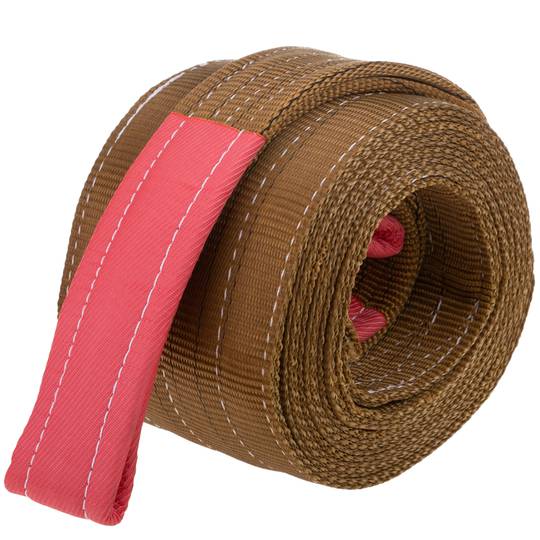Élingue en sangle, Sangle de chargement 5 m x 180 mm 6000 Kg pour levage et grues, Couleur brune