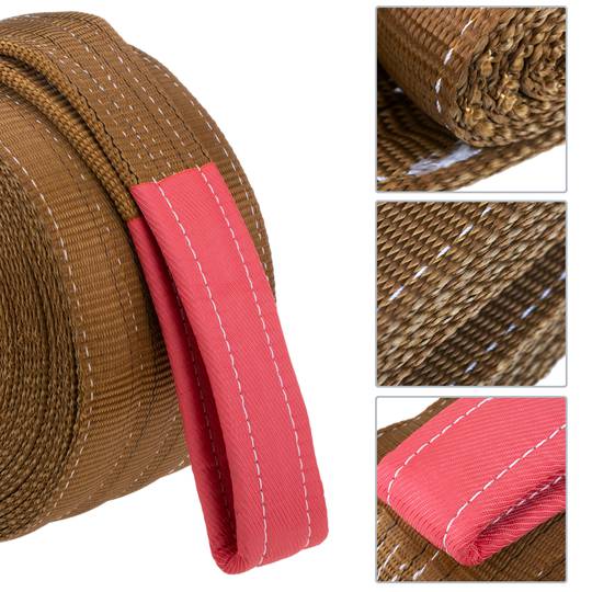 Élingue en sangle, Sangle de chargement 5 m x 180 mm 6000 Kg pour levage et grues, Couleur brune