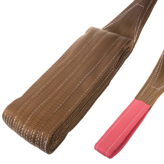 Élingue en sangle, Sangle de chargement 5 m x 180 mm 6000 Kg pour levage et grues, Couleur brune