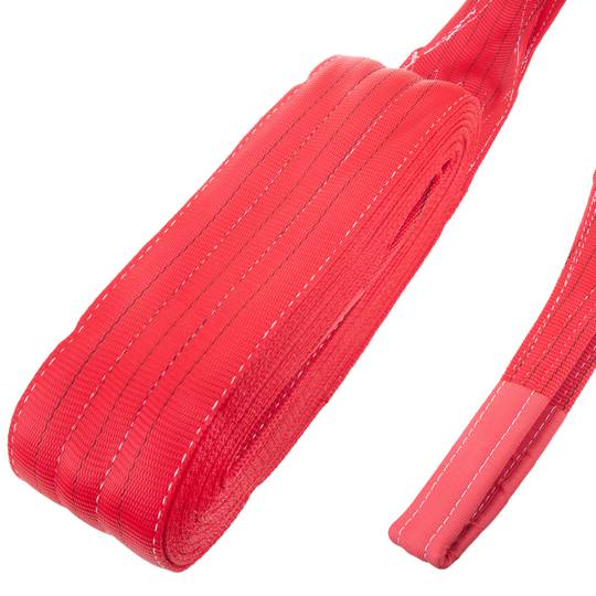 Webbing Sling, hijsband 10m x 150mm 5000Kg voor hijsen en kranen, Rode kleur