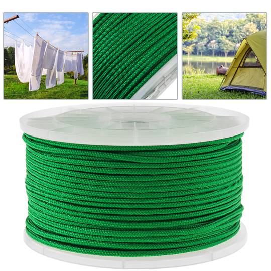Corda trançada PP multifilamentos 100 m x 3 mm verde