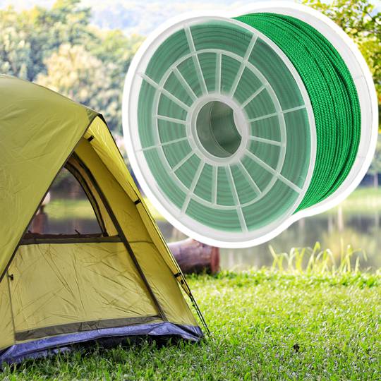 Corda trançada PP multifilamentos 100 m x 3 mm verde